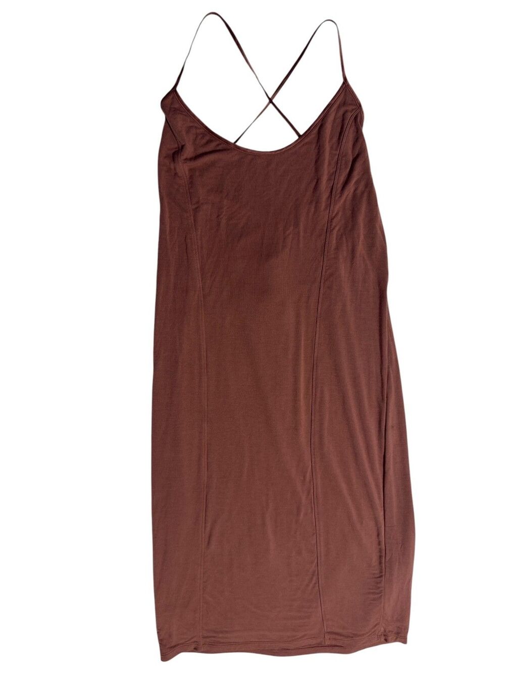 Victoria's Secret LARGE Heavenly Supersoft Cross Back Midi Dress Rose Strappy
